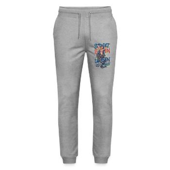 Street Siren Urban Mermaid Graffiti Streetwear Art - Stanley/Stella Mover Unisex Organic Jogging Trousers - heather grey - Front - Marisol (170cm) & Nik (191cm)