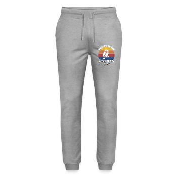 Reisamadine Java Sparrow - Stanley/Stella Mover Unisex Organic Jogging Trousers - heather grey - Front - Marisol (170cm) & Nik (191cm)