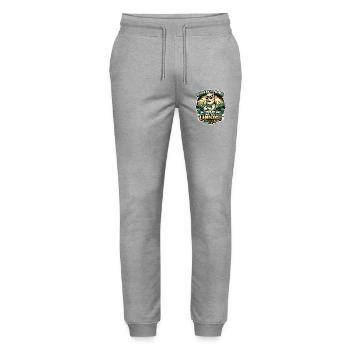 Lamacool Lama Motiv - Stanley/Stella Unisex Bio Jogginghose Mover  - Grau meliert - Vorne - Marisol (170cm) & Nik (191cm)