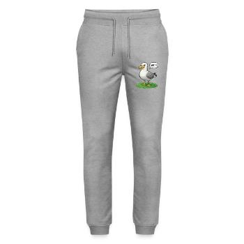 Watt Seagull Seabird Coast Beach Humor Saying - Stanley/Stella Mover Unisex Organic Jogging Trousers - heather grey - Front - Marisol (170cm) & Nik (191cm)