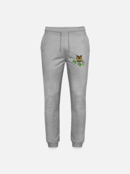 Owl bird - Stanley/Stella Mover Unisex Organic Jogging Trousers - heather grey