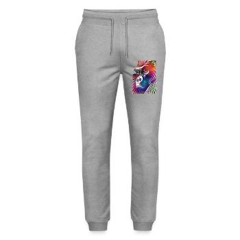 Portrait of a Gorilla - Stanley/Stella Mover Unisex Organic Jogging Trousers - heather grey - Front - Marisol (170cm) & Nik (191cm)