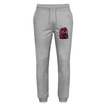 Japanese Dragon Racer - Stanley/Stella Mover Unisex Organic Jogging Trousers - heather grey - Front - Marisol (170cm) & Nik (191cm)