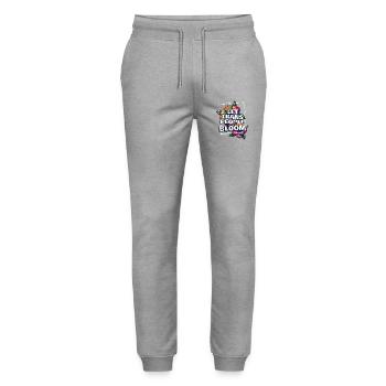 Trans Pride Bloom - Stanley/Stella Mover Unisex Organic Jogging Trousers - heather grey - Front - Marisol (170cm) & Nik (191cm)