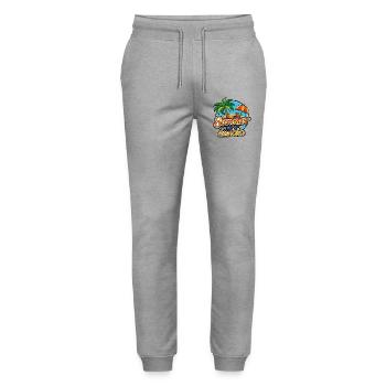 Été à Annaba: Palmiers et Plage - Pantalon de jogging bio MOVER Stanley/Stella unisexe - gris chiné - Devant - Marisol (170cm) & Nik (191cm)