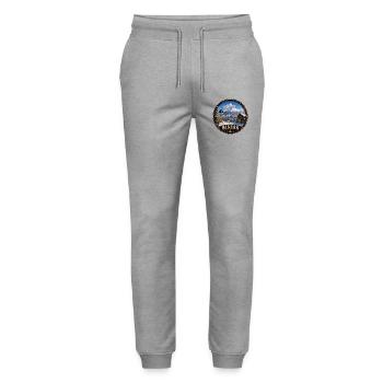 Niseko Hokkaido Winterurlaub Skifahren Snowboard - Stanley/Stella Unisex Bio Jogginghose Mover  - Grau meliert - Vorne - Marisol (170cm) & Nik (191cm)