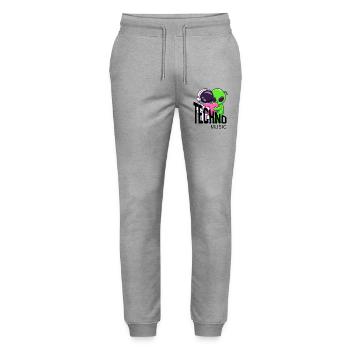 Cosmic Friends Heart Hug - Stanley/Stella Mover Unisex Organic Jogging Trousers - heather grey - Front - Marisol (170cm) & Nik (191cm)