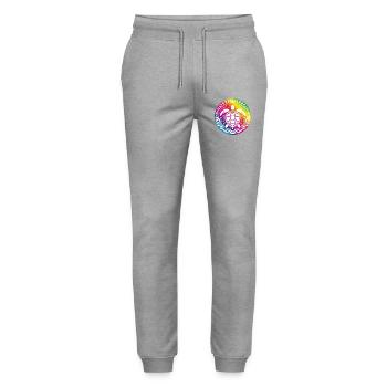 Rainbow Turtle Mandala Ocean Circle - Stanley/Stella Mover Unisex Organic Jogging Trousers - heather grey - Front - Marisol (170cm) & Nik (191cm)