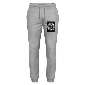 Diamond Geometric Mandala - Stanley/Stella Mover Unisex Organic Jogging Trousers - heather grey - Front - Marisol (170cm) & Nik (191cm)