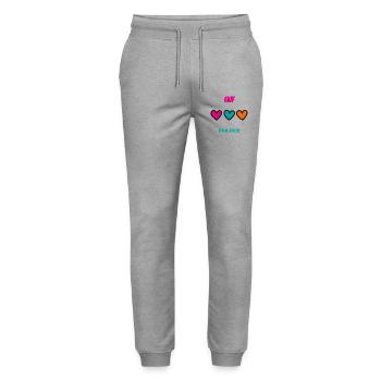 Bachelorette party. BRIDE. TEAM. TEAM MARIEE. BRIDE-TO-BE - Stanley/Stella Mover Unisex Organic Jogging Trousers - heather grey - Front - Marisol (170cm) & Nik (191cm)