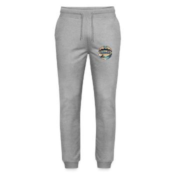 Insigne Rock Rétro de Chypre Aphrodite - Pantalon de jogging bio MOVER Stanley/Stella unisexe - gris chiné - Devant - Marisol (170cm) & Nik (191cm)