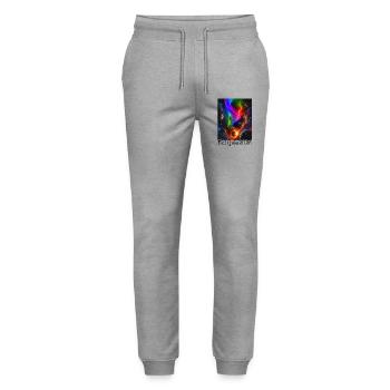 Nebula Neon Eclipse 2026 limited edition - Stanley/Stella Mover Unisex Organic Jogging Trousers - heather grey - Front - Marisol (170cm) & Nik (191cm)