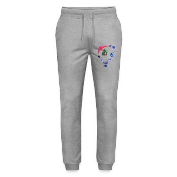 Glittering umbrella and flower ring - Stanley/Stella Mover Unisex Organic Jogging Trousers - heather grey - Front - Marisol (170cm) & Nik (191cm)