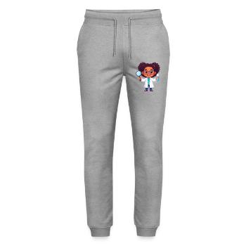 Kawaii Chemist – Science Lab Fun Art - Stanley/Stella Mover Unisex Organic Jogging Trousers - heather grey - Front - Marisol (170cm) & Nik (191cm)
