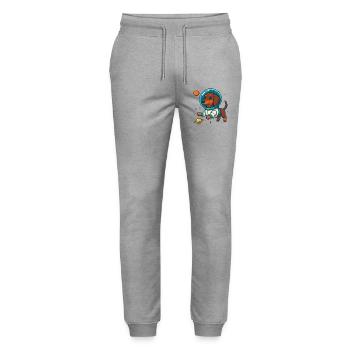 Dachshund in Space – Cute Astronaut Dog - Stanley/Stella Mover Unisex Organic Jogging Trousers - heather grey - Front - Marisol (170cm) & Nik (191cm)