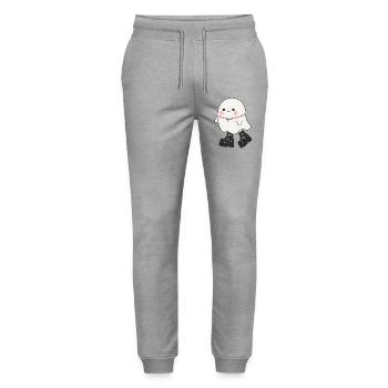 Kawaii Ghost with Platform Boots - Stanley/Stella Mover Unisex Organic Jogging Trousers - heather grey - Front - Marisol (170cm) & Nik (191cm)
