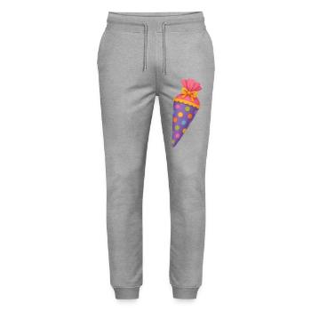 Cône coloré pour l’école le premier jour d’école - Pantalon de jogging bio MOVER Stanley/Stella unisexe - gris chiné - Devant - Marisol (170cm) & Nik (191cm)