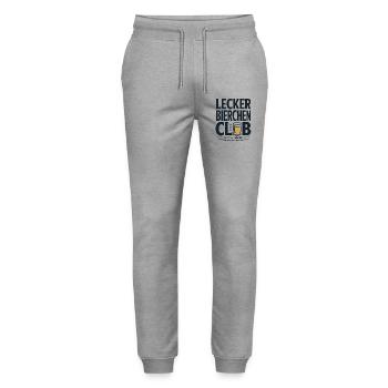 Lecker Bierchen Club Bier Spruch JGA Malle Bier - Stanley/Stella Unisex Bio Jogginghose Mover  - Grau meliert - Vorne - Marisol (170cm) & Nik (191cm)