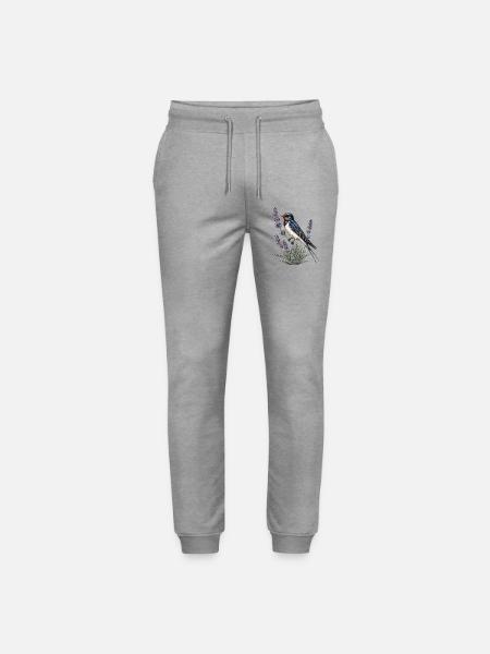 Barn Swallow auf Lavendel - Stanley/Stella Unisex Bio Jogginghose Mover - Grau meliert