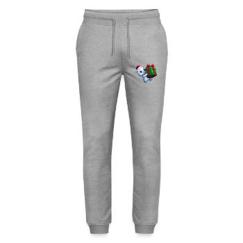 Polarjunges mit Weihnachtsgeschenk - Stanley/Stella Unisex Bio Jogginghose Mover  - Grau meliert - Vorne - Marisol (170cm) & Nik (191cm)