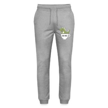 tea-rexTea Rex – Süßer Dinosaurier-Teetrinker Kawaii - Stanley/Stella Unisex Bio Jogginghose Mover  - Grau meliert - Vorne - Marisol (170cm) & Nik (191cm)