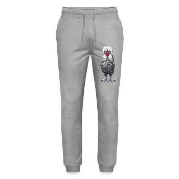 Holländer Haubenhuhn  - Stanley/Stella Unisex Bio Jogginghose Mover  - Grau meliert - Vorne - Marisol (170cm) & Nik (191cm)