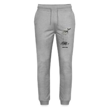 Money dolls - Stanley/Stella Unisex Bio Jogginghose Mover  - Grau meliert - Vorne - Marisol (170cm) & Nik (191cm)