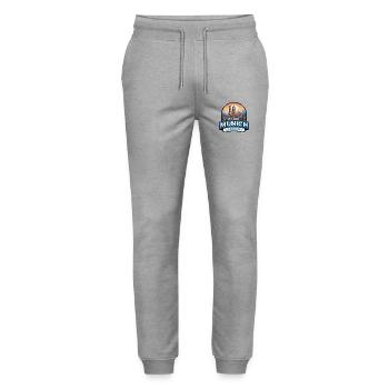 München Deutschland Reiseabzeichen Frauenkirche Alps Geschenk - Stanley/Stella Unisex Bio Jogginghose Mover  - Grau meliert - Vorne - Marisol (170cm) & Nik (191cm)