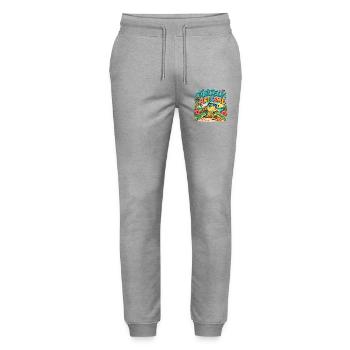 Turtely Awesome Beach Turtle - Stanley/Stella Unisex Bio Jogginghose Mover  - Grau meliert - Vorne - Marisol (170cm) & Nik (191cm)