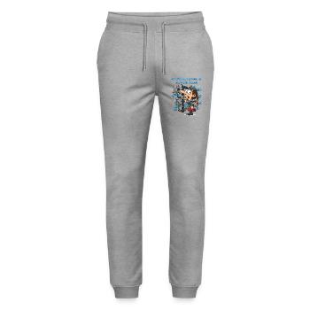 Klempner im Einsatz: geplatzte Rohre - Stanley/Stella Unisex Bio Jogginghose Mover  - Grau meliert - Vorne - Marisol (170cm) & Nik (191cm)
