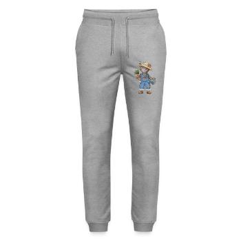 Gartenfreude mit dem kleinen Maulwurf Gärtner - Stanley/Stella Unisex Bio Jogginghose Mover  - Grau meliert - Vorne - Marisol (170cm) & Nik (191cm)