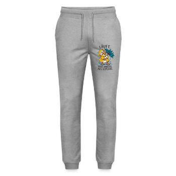 Lustige Ente – Anders als geplant - Stanley/Stella Unisex Bio Jogginghose Mover  - Grau meliert - Vorne - Marisol (170cm) & Nik (191cm)