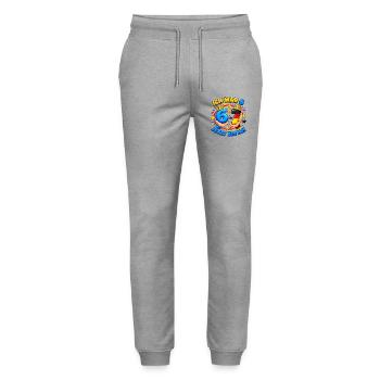 Ich War 6 Jetzt Bin Ich 7 – Six Seven 7 Geburtstag - Stanley/Stella Unisex Bio Jogginghose Mover  - Grau meliert - Vorne - Marisol (170cm) & Nik (191cm)