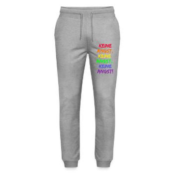 KEINE ANGST, MUT GEGEN RECHTS, WIDERSTAND, FCK NZS - Stanley/Stella Unisex Bio Jogginghose Mover  - Grau meliert - Vorne - Marisol (170cm) & Nik (191cm)