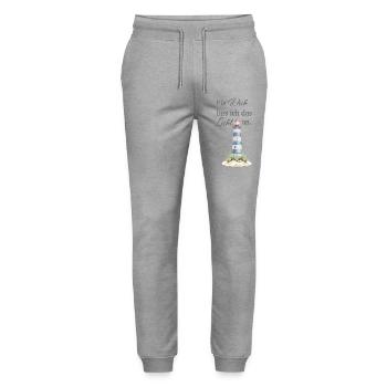 Für Dich lass ich das Licht an - Stanley/Stella Unisex Bio Jogginghose Mover  - Grau meliert - Vorne - Marisol (170cm) & Nik (191cm)