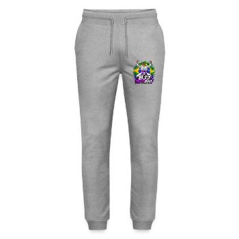 BJJ Lila Gürtel seit 2026 - Stanley/Stella Unisex Bio Jogginghose Mover  - Grau meliert - Vorne - Marisol (170cm) & Nik (191cm)
