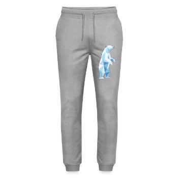 Stehender Poly Stil Eisbär - Stanley/Stella Unisex Bio Jogginghose Mover  - Grau meliert - Vorne - Marisol (170cm) & Nik (191cm)