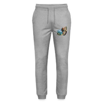 Kletter Abenteuer für Bergsteiger - Stanley/Stella Unisex Bio Jogginghose Mover  - Grau meliert - Vorne - Marisol (170cm) & Nik (191cm)