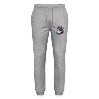 Norwegische Waldkatze - Stanley/Stella Unisex Bio Jogginghose Mover  - Grau meliert - Vorne - Marisol (170cm) & Nik (191cm)