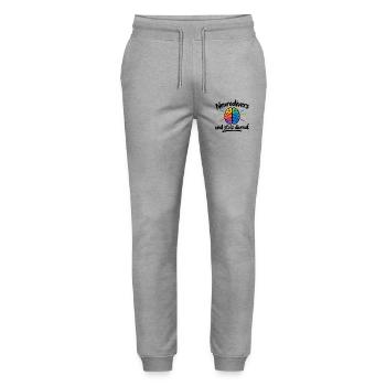 Neurodiversität strahlt bunt - Stanley/Stella Unisex Bio Jogginghose Mover  - Grau meliert - Vorne - Marisol (170cm) & Nik (191cm)