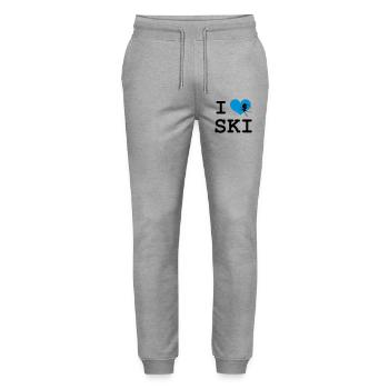 I Love Ski - Stanley/Stella Mover Unisex Organic Jogging Trousers - heather grey - Front - Marisol (170cm) & Nik (191cm)