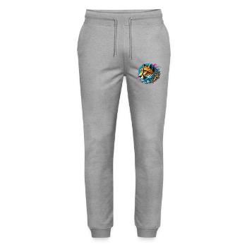 Cheetah - Stanley/Stella Mover Unisex Organic Jogging Trousers - heather grey - Front - Marisol (170cm) & Nik (191cm)