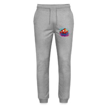 Clownfish - Stanley/Stella Mover Unisex Organic Jogging Trousers - heather grey - Front - Marisol (170cm) & Nik (191cm)