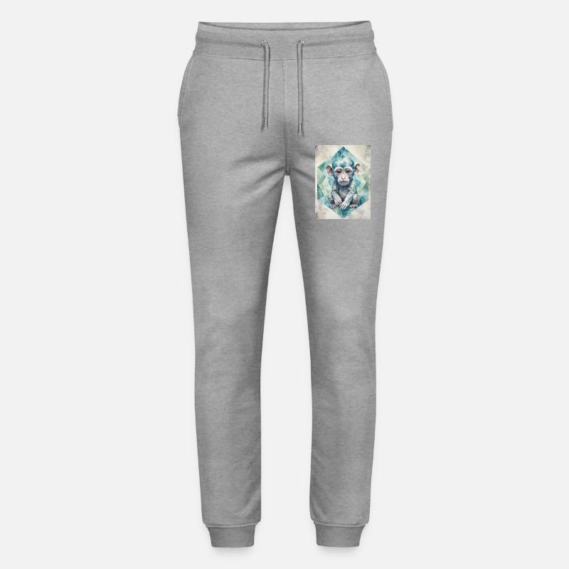 Geometric Baby Monkey - Stanley/Stella Unisex Bio Jogginghose Mover  - Grau meliert