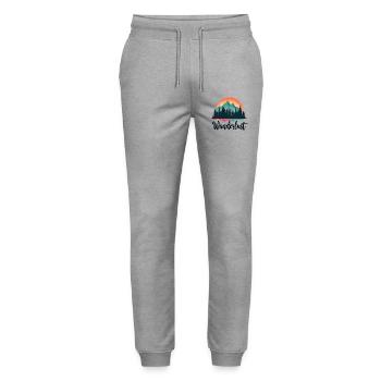 Wanderlust Wandern - Stanley/Stella Unisex Bio Jogginghose Mover  - Grau meliert - Vorne - Marisol (170cm) & Nik (191cm)