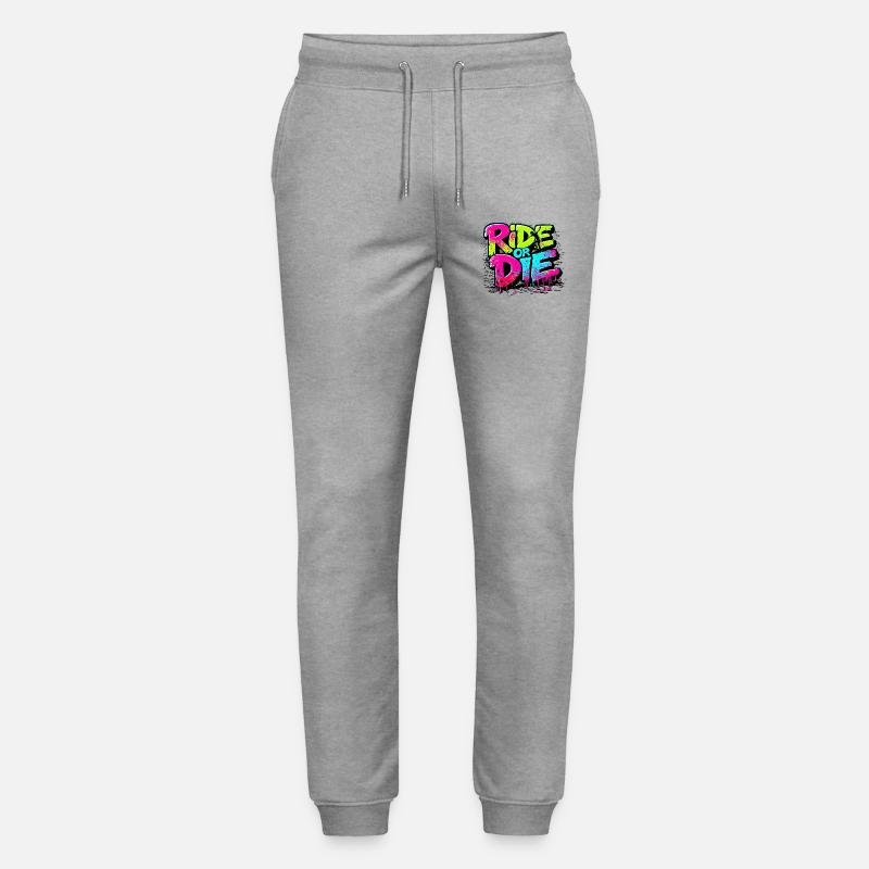 Vibrantes Skateboard-Motiv mit Farbexplosion - Stanley/Stella Unisex Bio Jogginghose Mover  - Grau meliert
