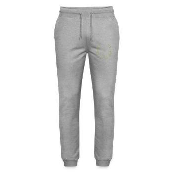 Delicate half wreath of green branches – nature motif - Stanley/Stella Mover Unisex Organic Jogging Trousers - heather grey - Front - Marisol (170cm) & Nik (191cm)