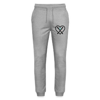 Skifahren Herz Berg Schneesport Leidenschaft - Stanley/Stella Unisex Bio Jogginghose Mover  - Grau meliert - Vorne - Marisol (170cm) & Nik (191cm)