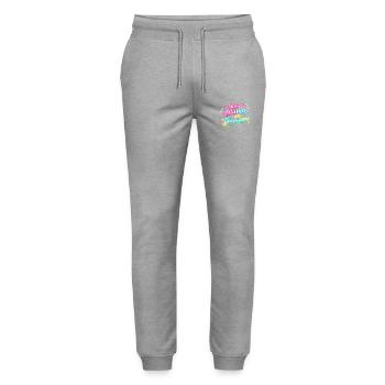Ich bin die Mutter des Bräutigams - Stanley/Stella Unisex Bio Jogginghose Mover  - Grau meliert - Vorne - Marisol (170cm) & Nik (191cm)