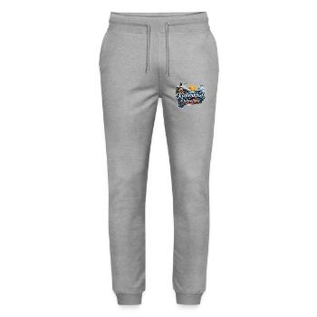 Küstenkind Ostseeherz Design - Stanley/Stella Unisex Bio Jogginghose Mover  - Grau meliert - Vorne - Marisol (170cm) & Nik (191cm)